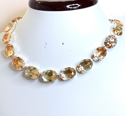 Tourmaline Georgian Collet Necklace, Purple Gold Crystal Choker, Riviere Necklace, Statement Necklace, Layering Chokers