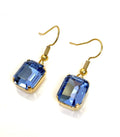 Aquamarine Blue Crystal Vintage Style Earrings | Gold Filled