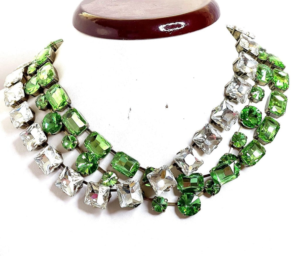 Peridot Clear Crystal Necklaces | Statement Chokers