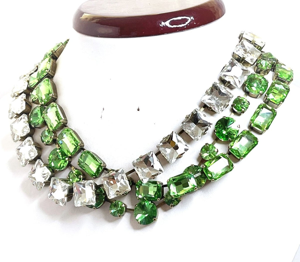Peridot Clear Crystal Necklaces | Statement Chokers