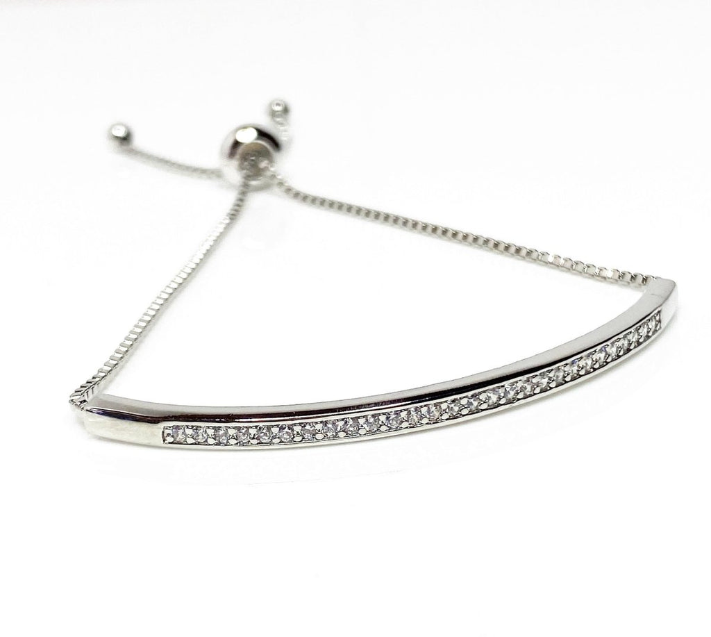 Crystal Bar Adjustable Bracelet | Gold Silver Rose Gold Plated | Slider Bracelet