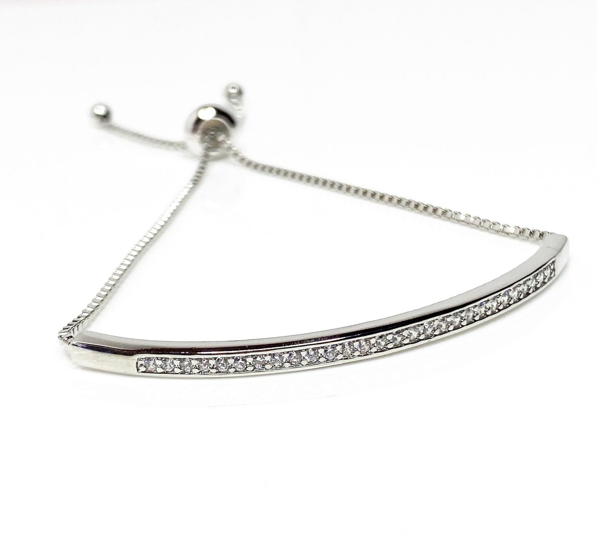 Crystal Bar Adjustable Bracelet | Gold Silver Rose Gold Plated | Slider Bracelet