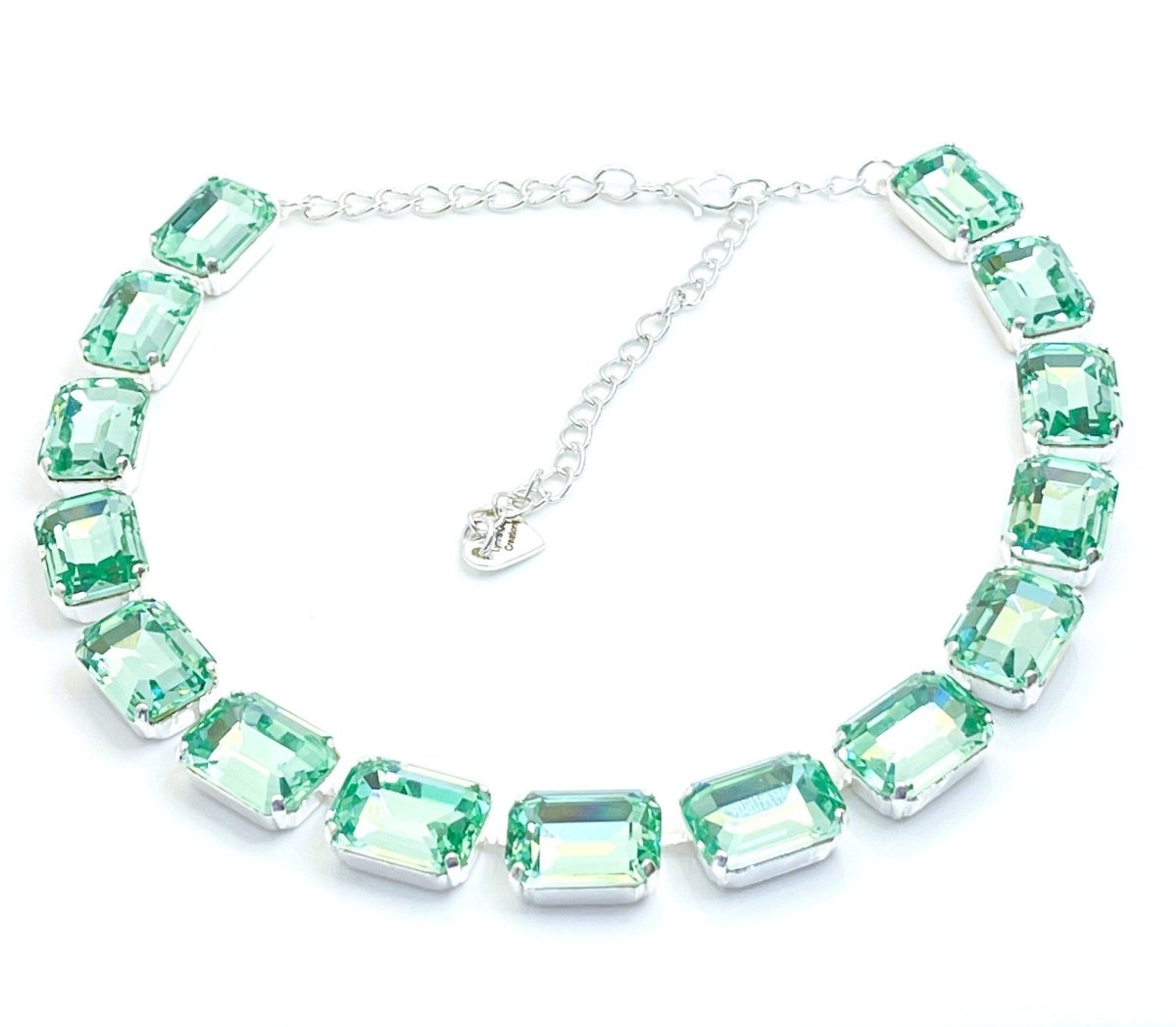 Mint Green Clear Georgian Collet Necklaces | Anna Wintour Style
