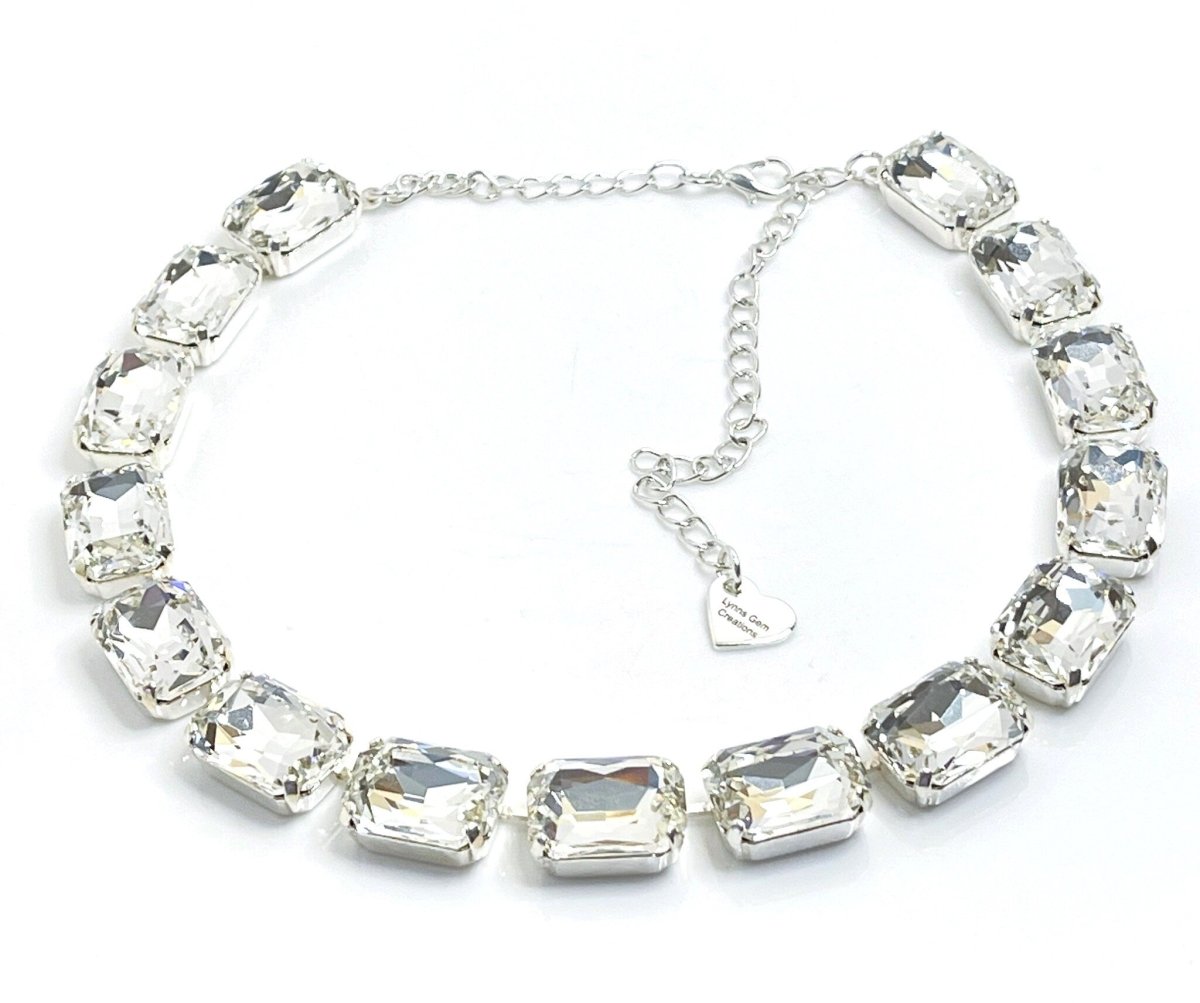 Mint Green Clear Georgian Collet Necklaces | Anna Wintour Style