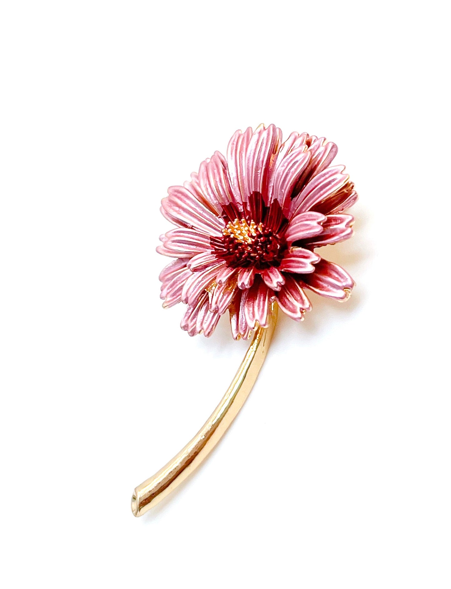 Pretty Pink Daisy Brooch | Ombre Pink Flower Jacket Pin
