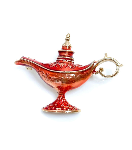 Fun Magical Lamp Brooch | Red Aladdin Storybook Lamp