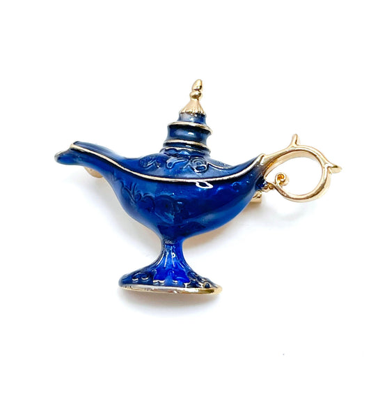 Fun Magical Lamp Brooch | Blue Aladdin Storybook Lamp