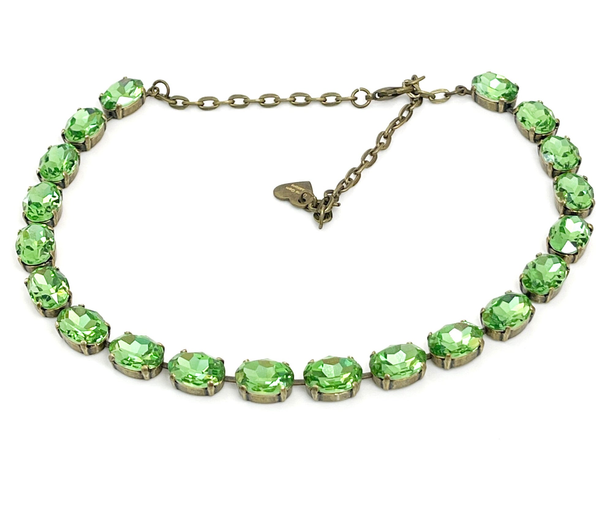 Emerald Peridot Georgian Collet Necklaces, Crystal Choker, Anna Wintour Style, Yellow Riviere Necklace, Statement Necklaces for Women