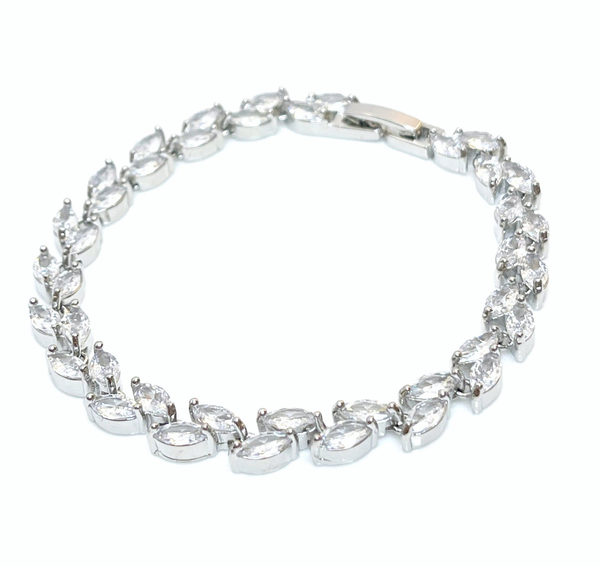 Clear Leaf Bracelet | CZ Crystal | Bracelets for Women