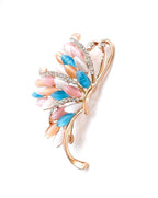 Pink Blue Opal Crystal Butterfly Brooch | Vintage Diamanté Brooch