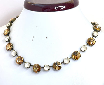 Light Topaz Georgian Collet Necklace | Austrian Crystal Choker | Anna Wintour Style | Riviere Necklace