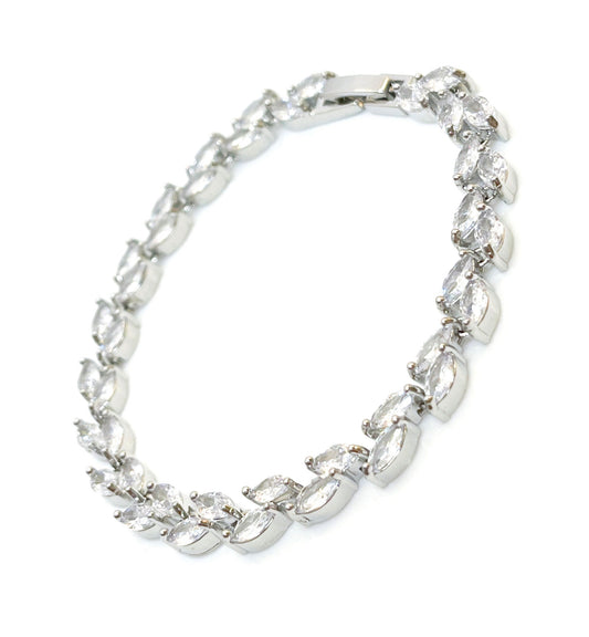Clear Leaf Bracelet, CZ Crystal, Bracelets for Women
