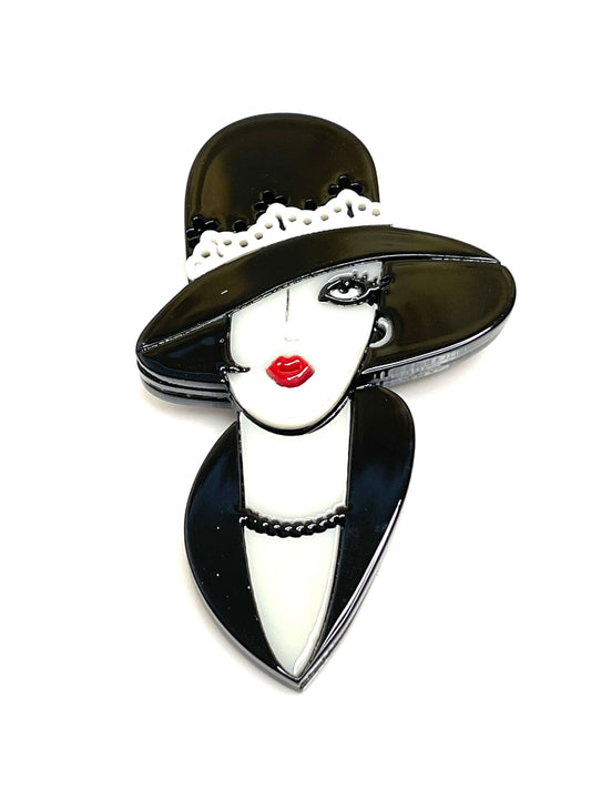 Classy Lady Brooch | Paris Style Fashion with Cloche Hat