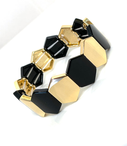 Tile Beaded Bracelet | Japanese Tila Stretch Bracelet | Geometric Jewellery