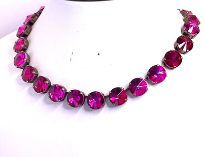 Amethyst Fuschia Georgian Collet Necklaces | Burnt Orange Crystal Choker | Anna Wintour Style