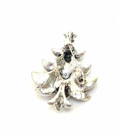 Festive Christmas Tree Brooch | Sparkly Crystal Seasonal Pin