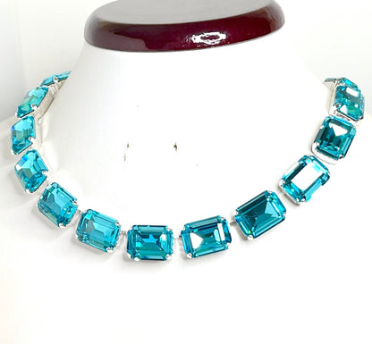 Peridot Aquamarine Georgian Collet Necklaces, Emerald Crystal Choker, Anna Wintour Style, Riviere Necklace, Necklaces for Women