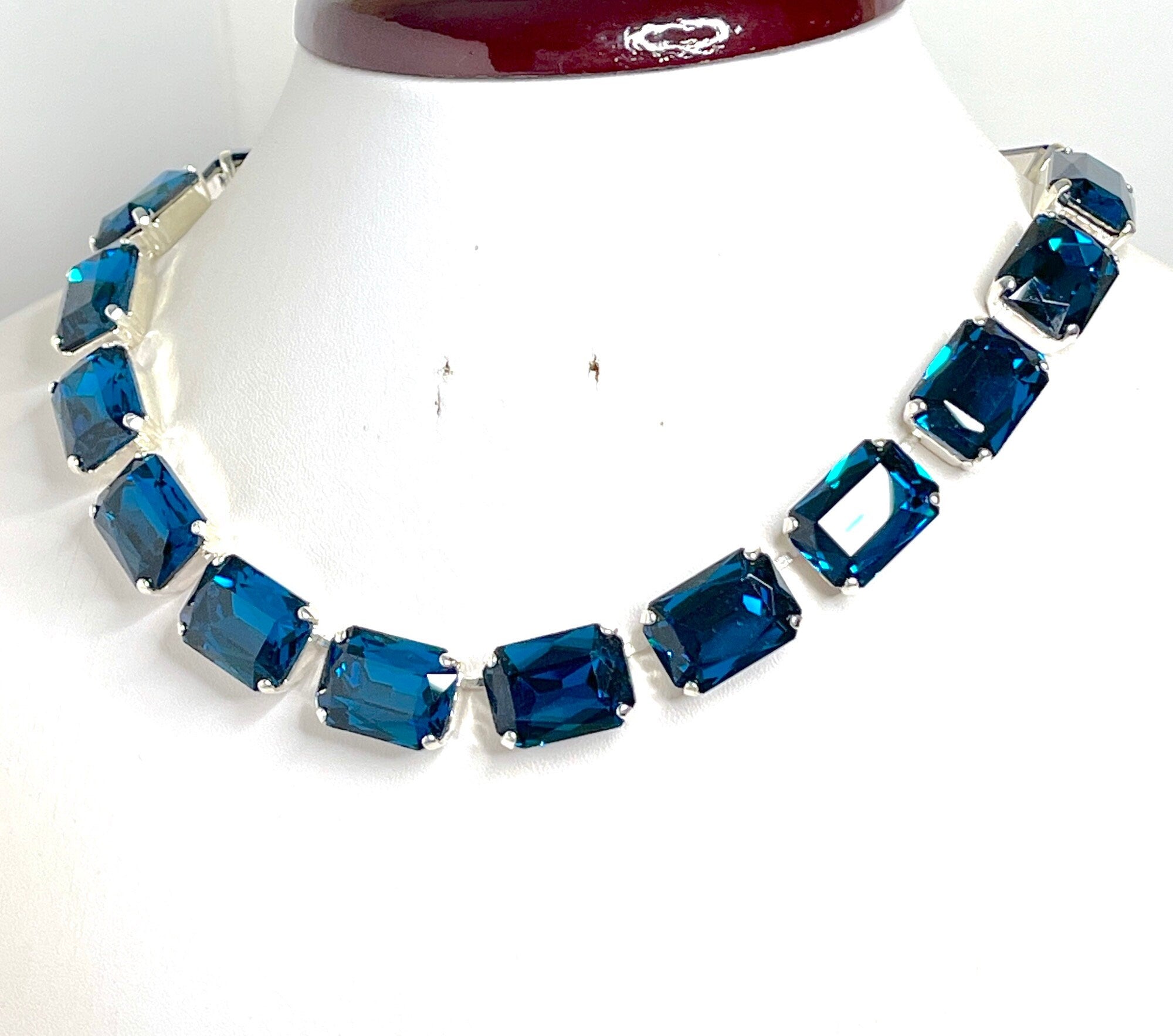 Peridot Aquamarine Georgian Collet Necklaces Emerald Crystal Choker LynnsGemCreations