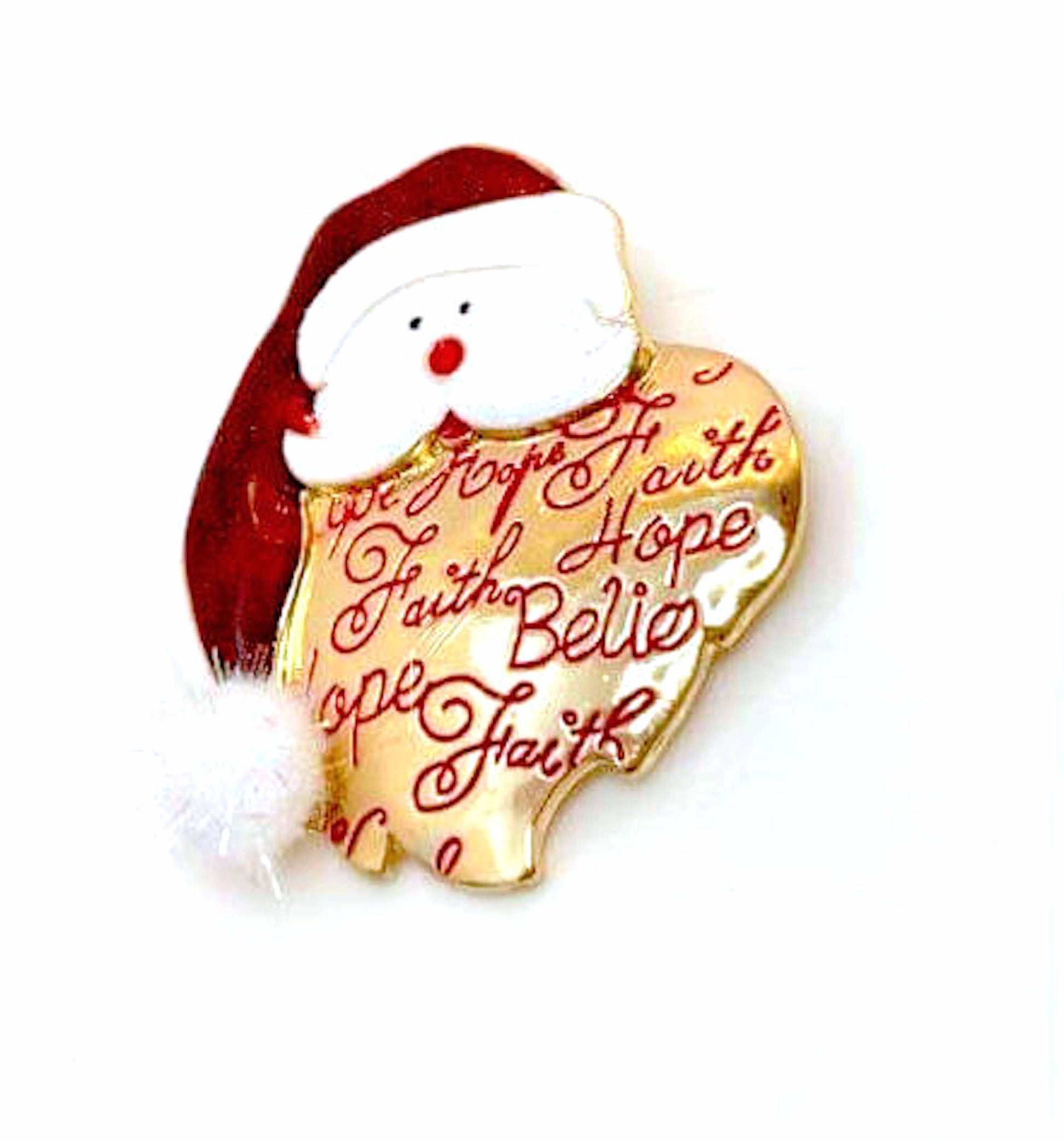Santa Claus Heart Brooch, Christmas Brooch, Seasonal Pin, Xmas Brooch, Festive Jacket Scarf Pin, Brooches For Women