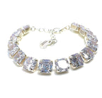Clear Crystal Ascher Cut Bracelet | Wedding Sparkly Bracelets for Women