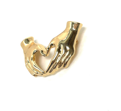 Hands Shaping Heart Brooch | Gold Love Brooch | Fashion Pin | Costume Jewellery