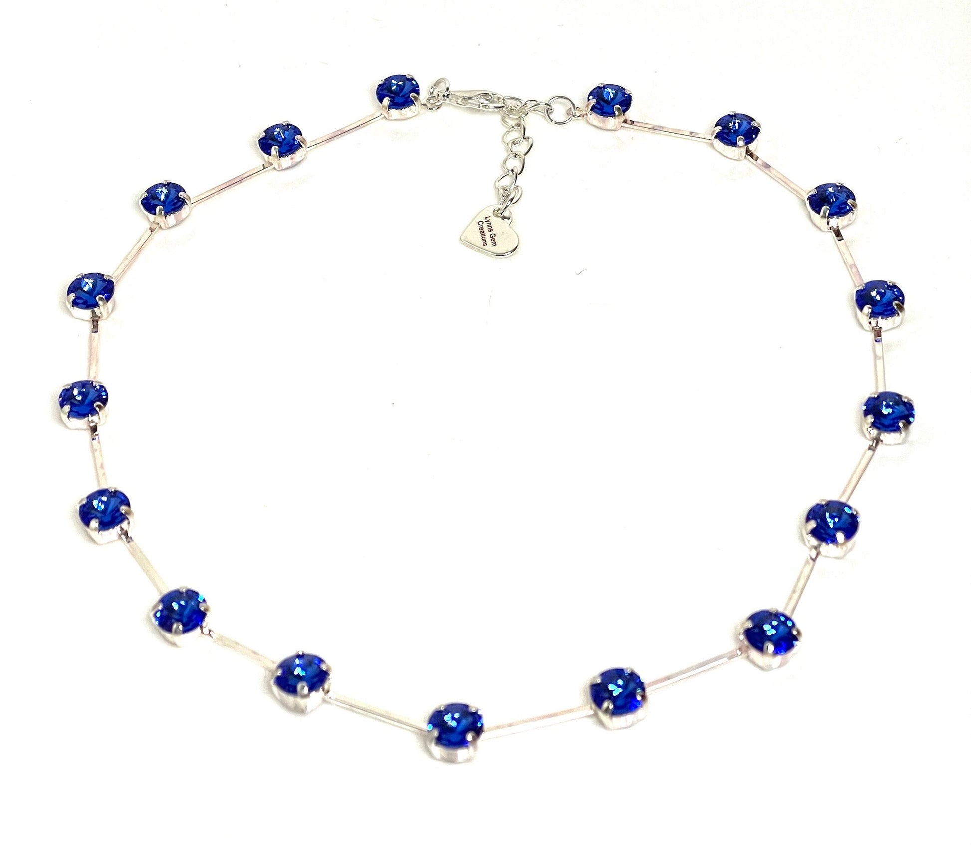 Sapphire Crystal Necklace, Austrian Crystal Choker, Blue Constellation Necklace, Dainty Sapphire Choker, Necklaces for Women