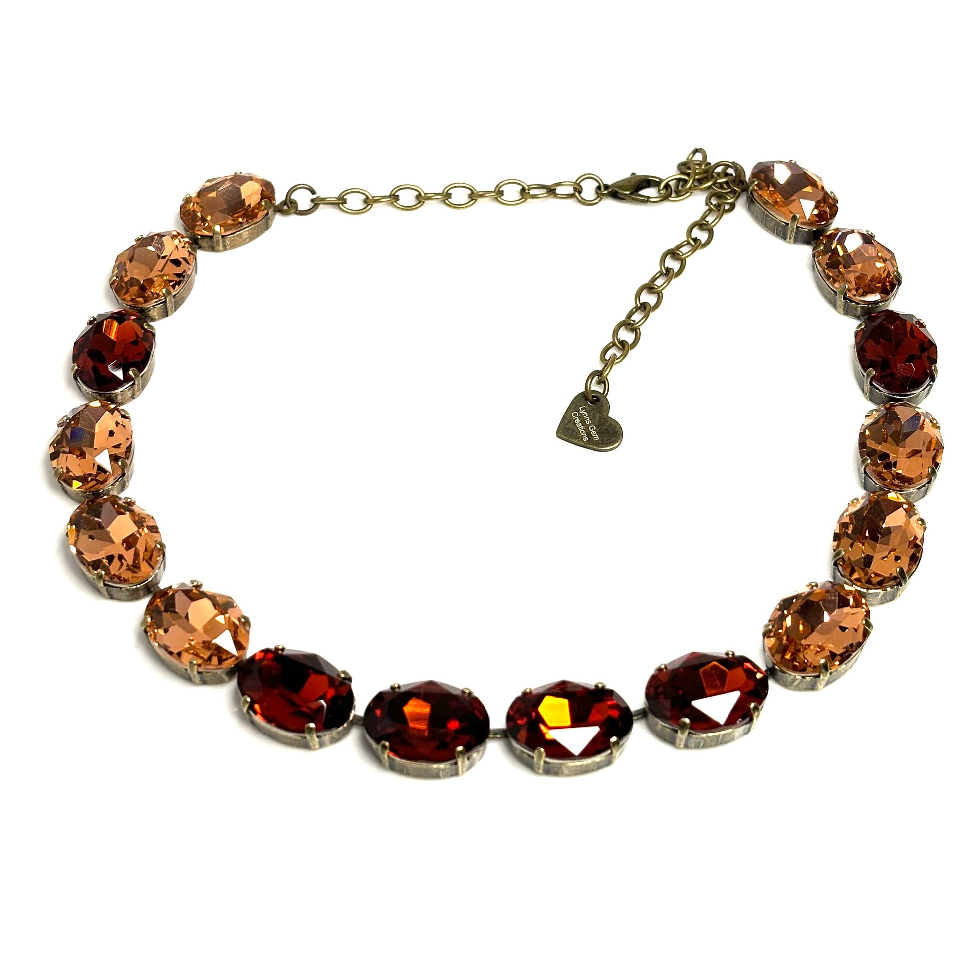 Smoked Topaz Crystal Georgian Collet Necklaces, Anna Wintour Style, Austrian Crystal, Riviere Necklace, Statement Necklaces for Women