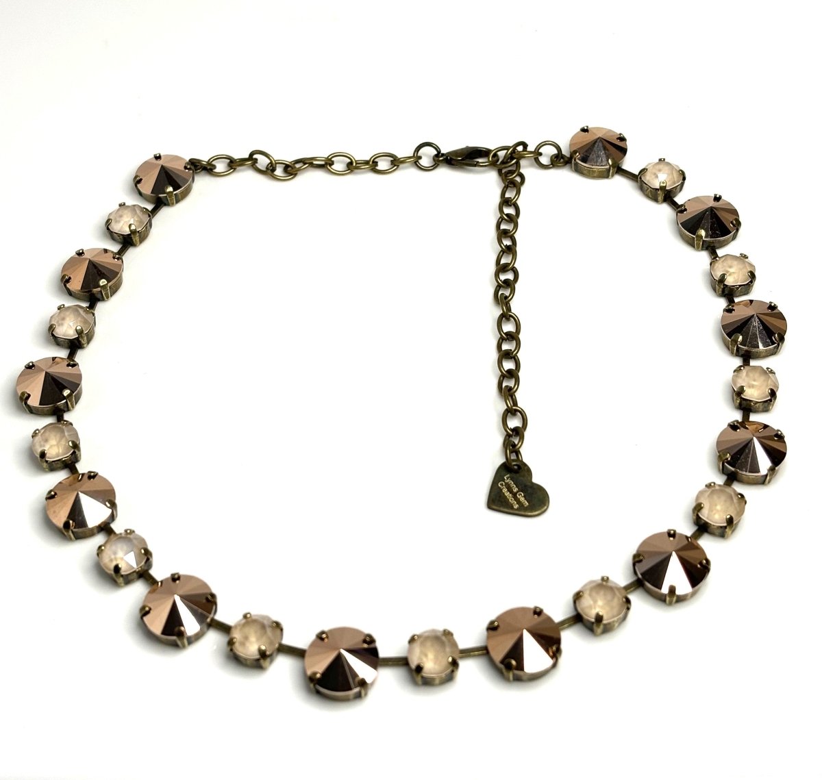 Rose Gold Topaz Crystal Georgian Collet Necklaces, Anna Wintour Style, Austrian Crystal, Riviere Necklace, Statement Necklaces for Women