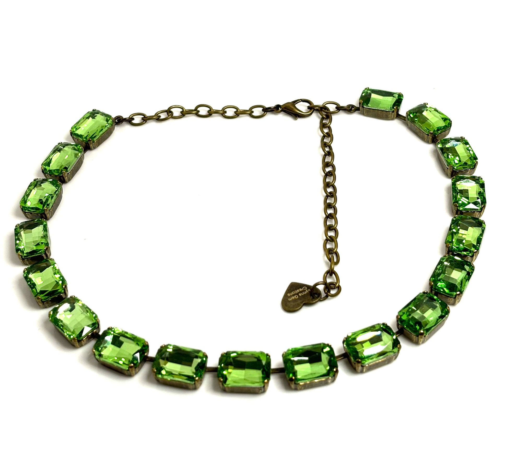 Emerald Peridot Crystal Georgian Collet Necklaces, Anna Wintour Style, Austrian Crystal, Riviere Necklace, Statement Necklaces for Women